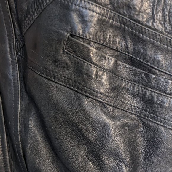 Men's Leather Bomber Jacket - Picture 3 of 7